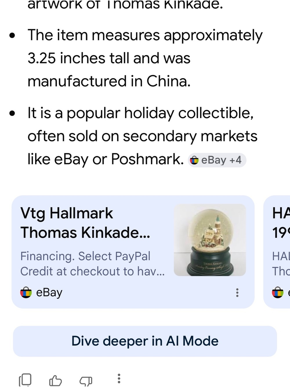 Vintage - Thomas Kinkade Holiday Snow Globe. “Sunday Evening Sleigh Ride” - Picture 5 of 7